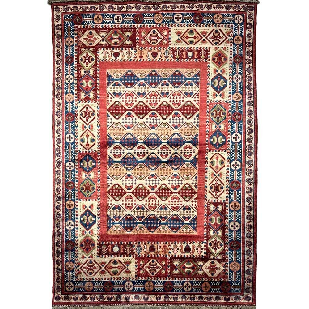 Hand-Woven Afghan Traditional Wool Rug (120x185 cm)