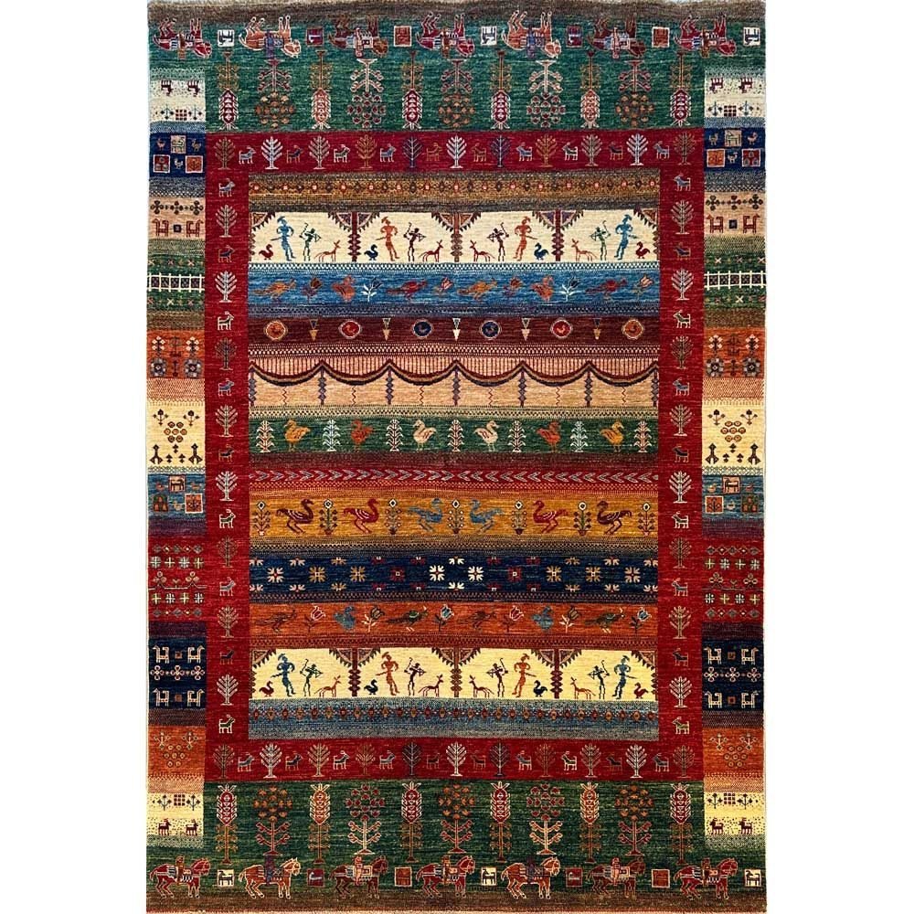 Hand-Woven Afghan Tribal Wool Rug (170x250 cm)