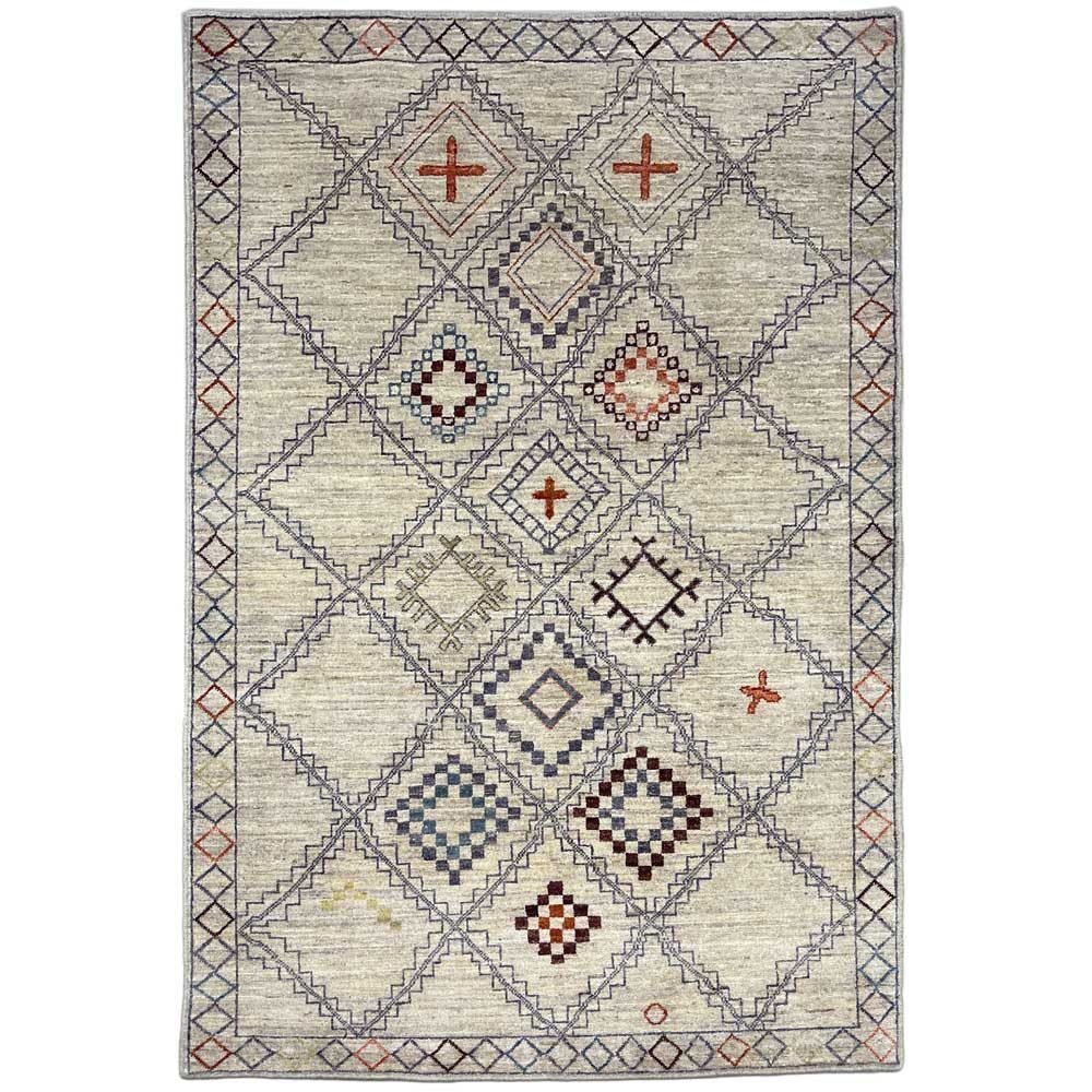 Hand-Woven Cream Modern Wool Rug (120x190 cm)