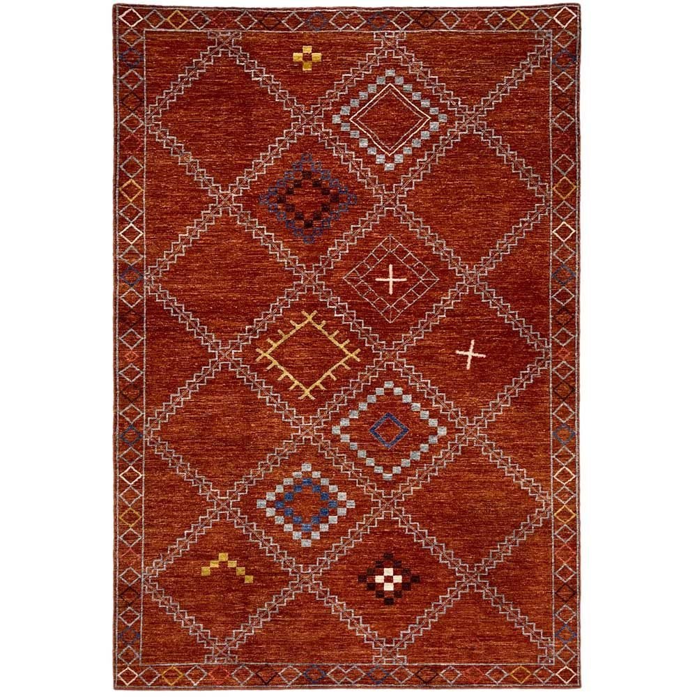 Hand-Woven Orange Modern Wool Rug (160x265 cm)