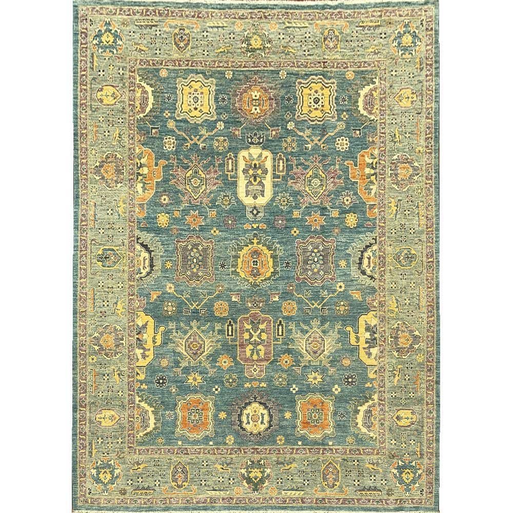 Hand-Woven Pastel Blue Oushak Wool Rug (275x360 cm)