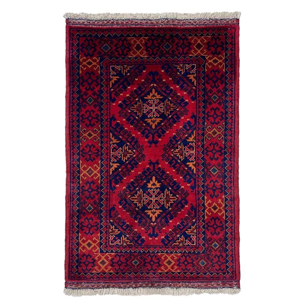 Hand-Woven Small Afghan Khal Mohammadi Wool Rug (60x95 cm)