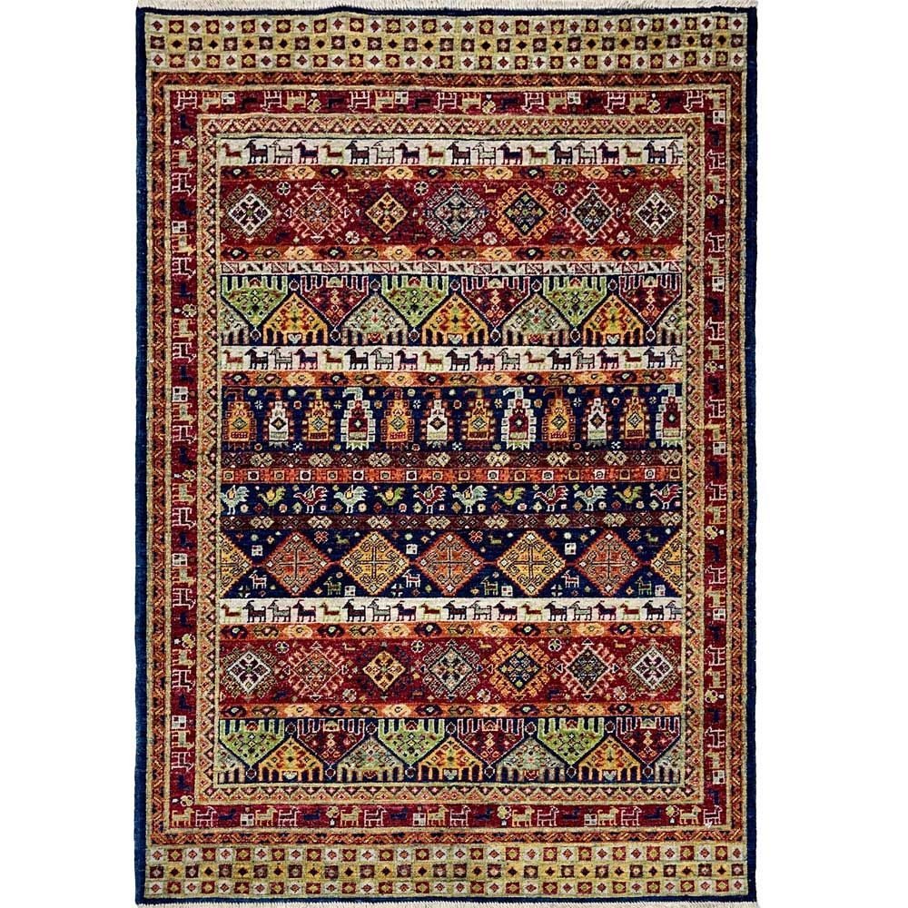Hand-Woven Afghan Tribal Wool Rug (120x180 cm)