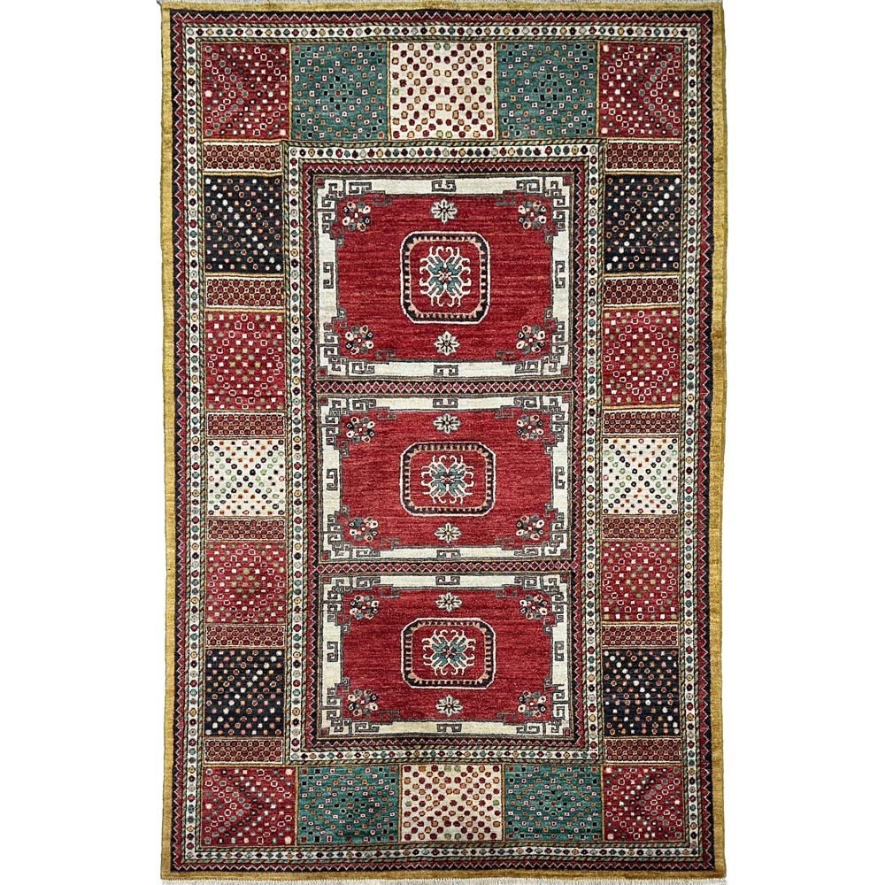 Hand-Woven Afghan Tribal Red Wool Rug (155x255 cm)