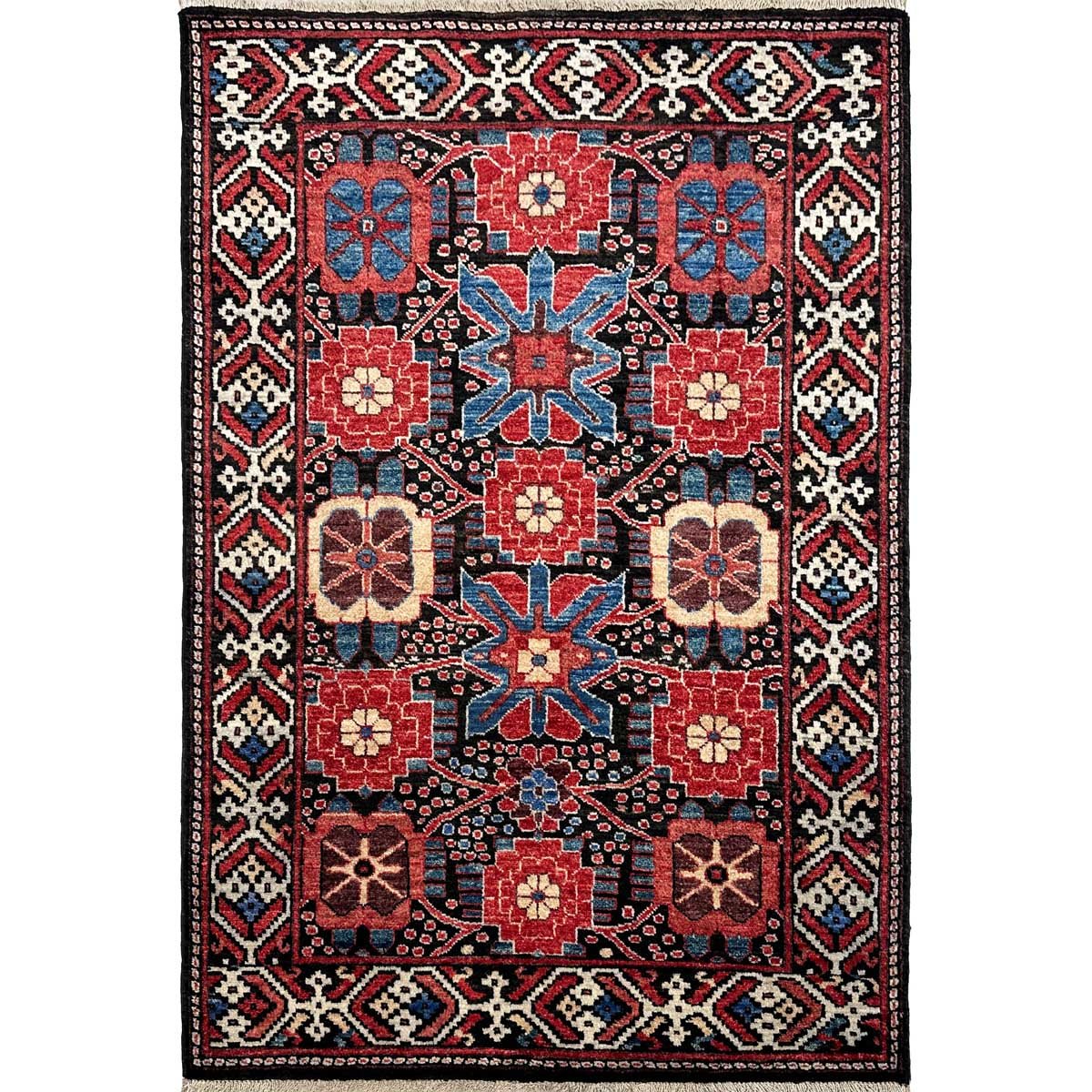 Hand-Woven Afghan Tribal Wool Rug (100x150 cm)