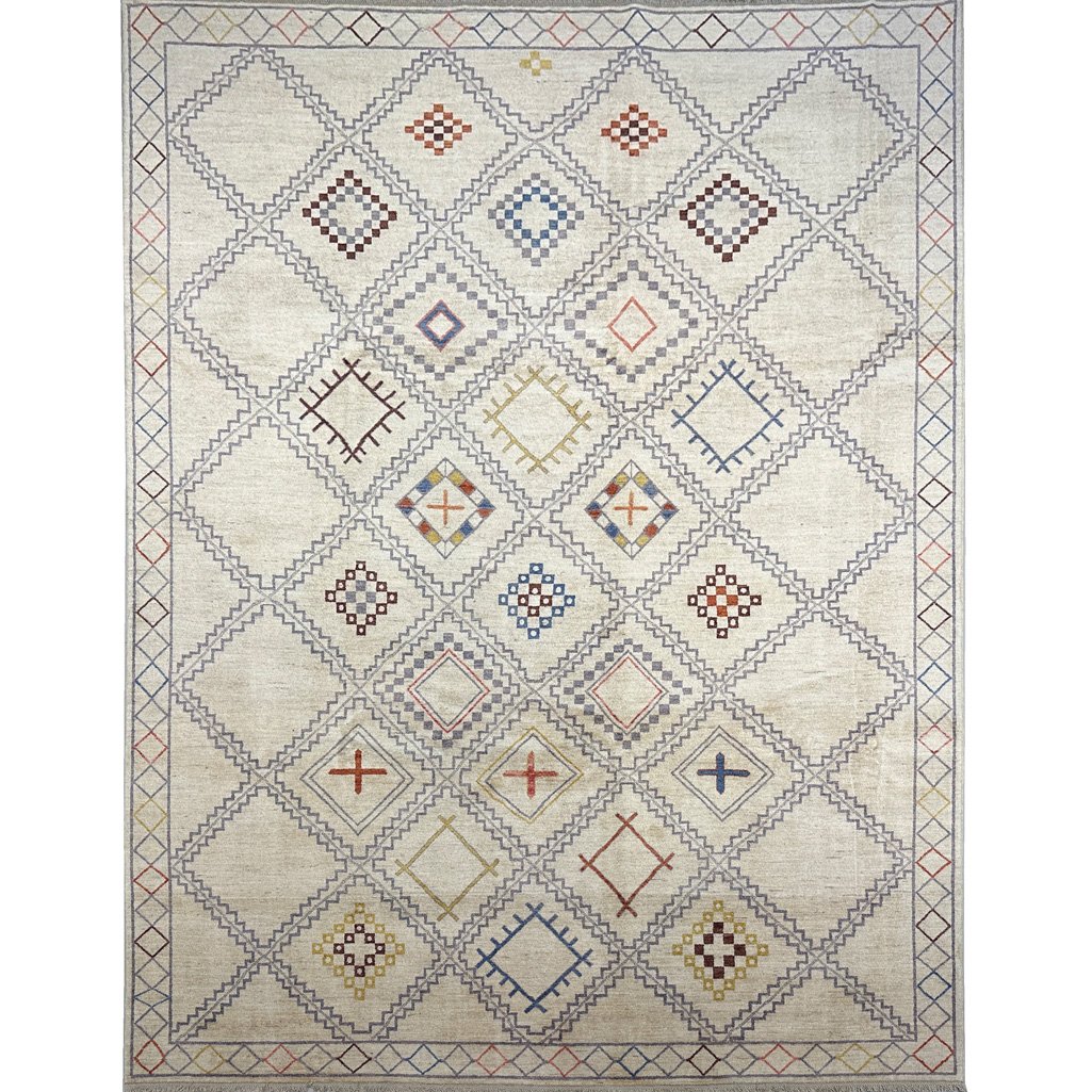 Hand-Woven Afghan Modern Wool Rug (270x360 cm)