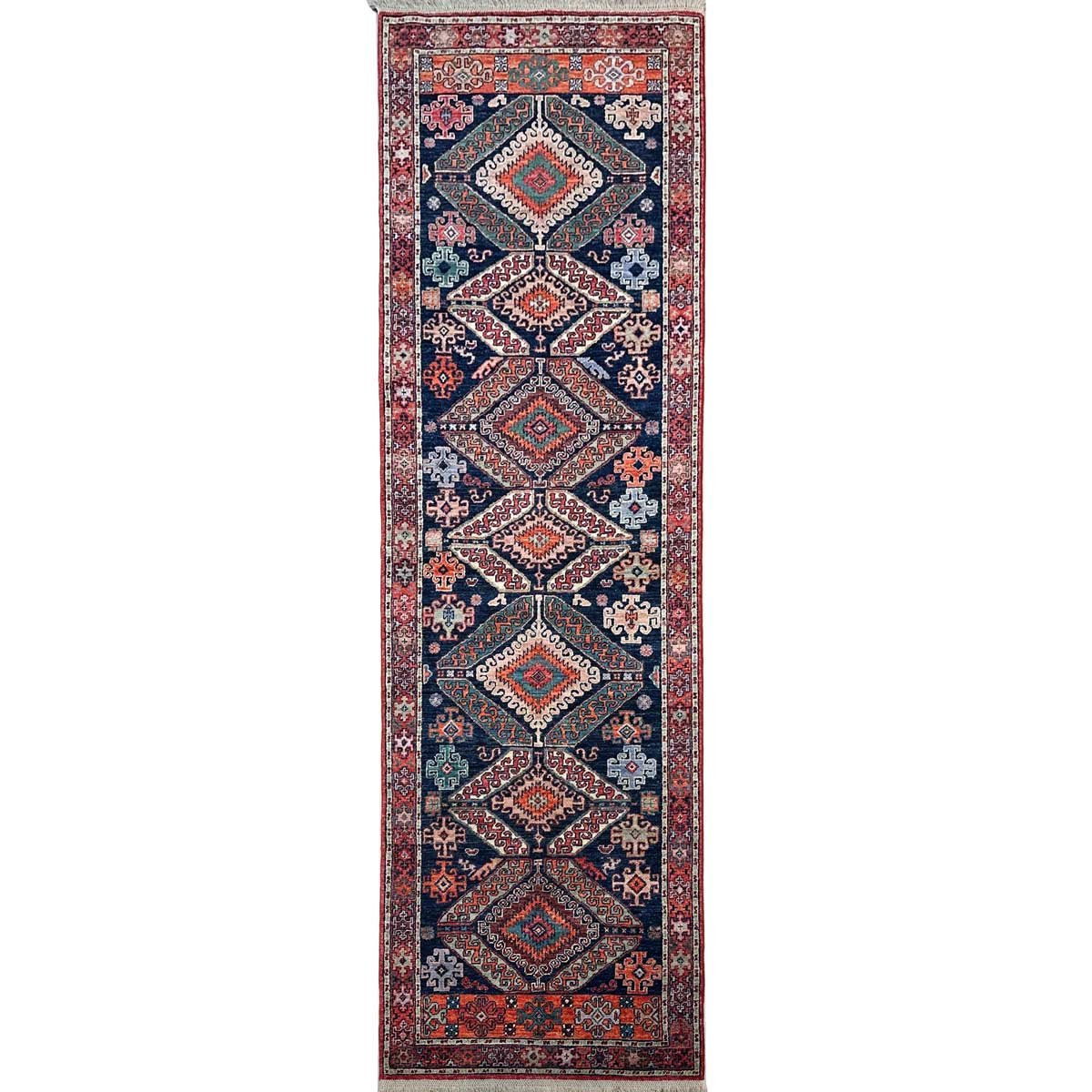Hand-Woven Qashqai Persian Wool Runner Rug (90x310 cm)