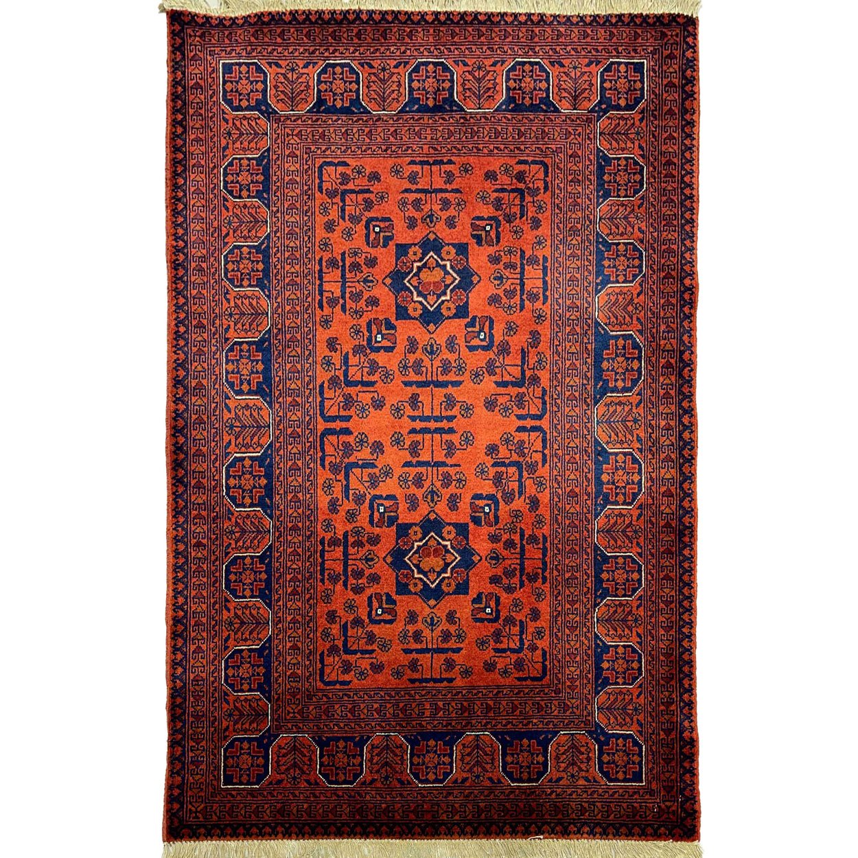 Hand-Woven Afghan Bilicik Finely Woven Wool Rug (80x120 cm)