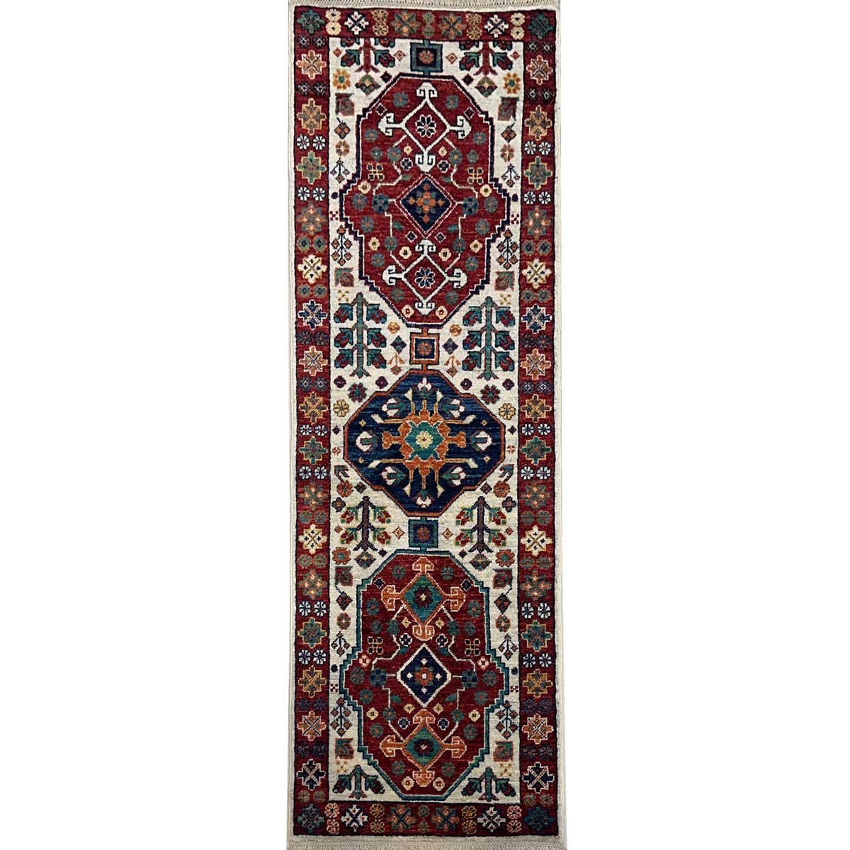 Hand-Woven Traditional Afghan Tribal Wool Runner Rug (60x190 cm)