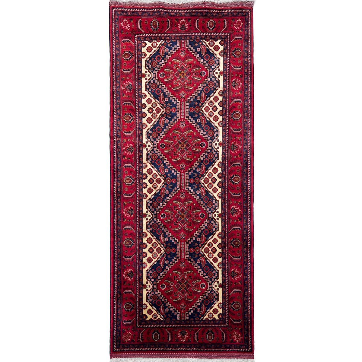 Tapis de passage afghan Bilicik en laine finement tissé à la main (95 x 200 cm)