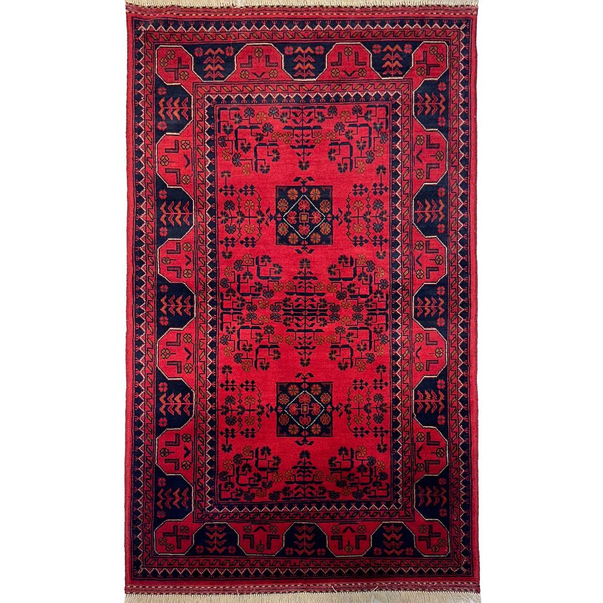Hand-Woven Afghan Khal Mohammadi Wool Rug (90x150 cm)