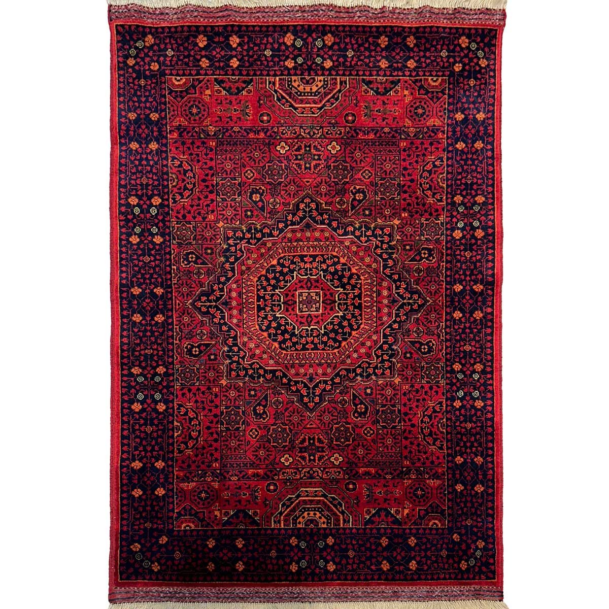 Hand-Woven Afghan Mamluk Wool Rug (100x150 cm)