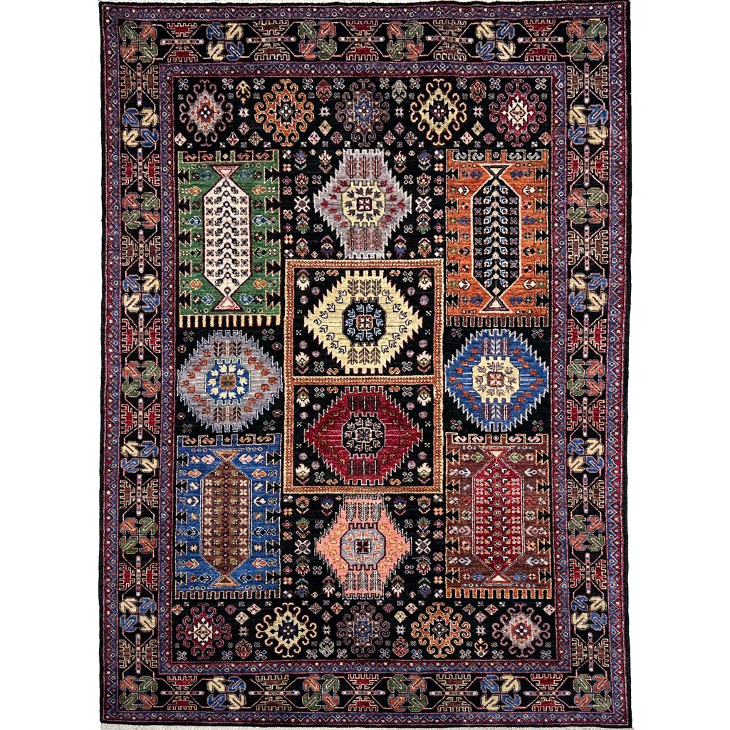 Tapis afghan en laine tissé à la main, de la tribu des Veziri (185 x 280 cm)
