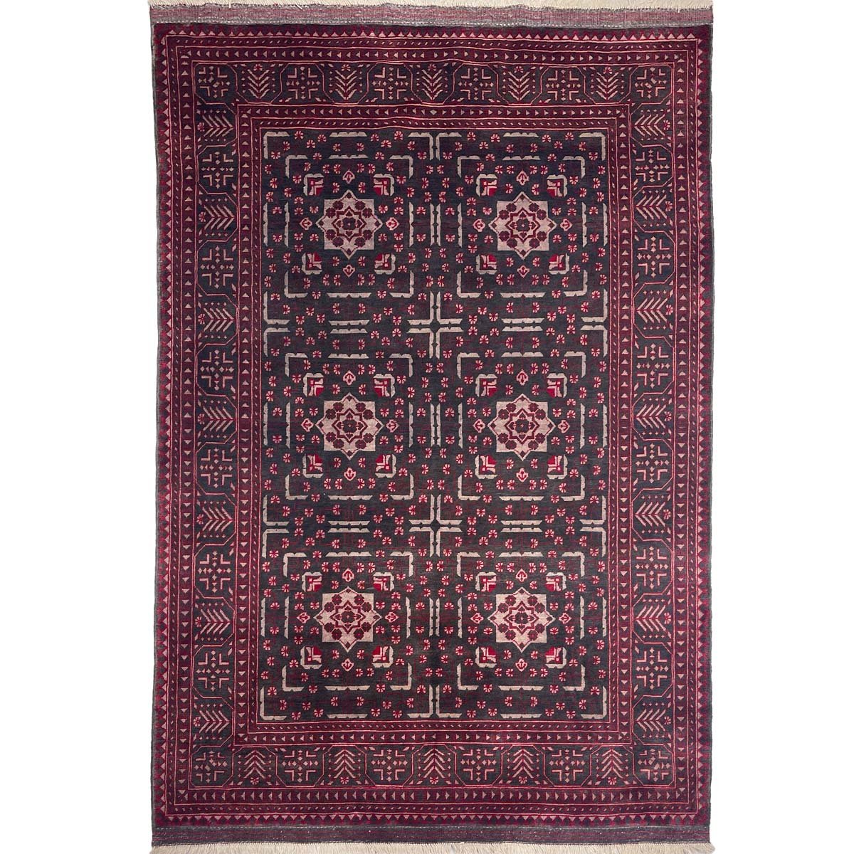 Tapis afghan en laine « Khal Mohammadi » tissé à la main (150 x 210 cm)