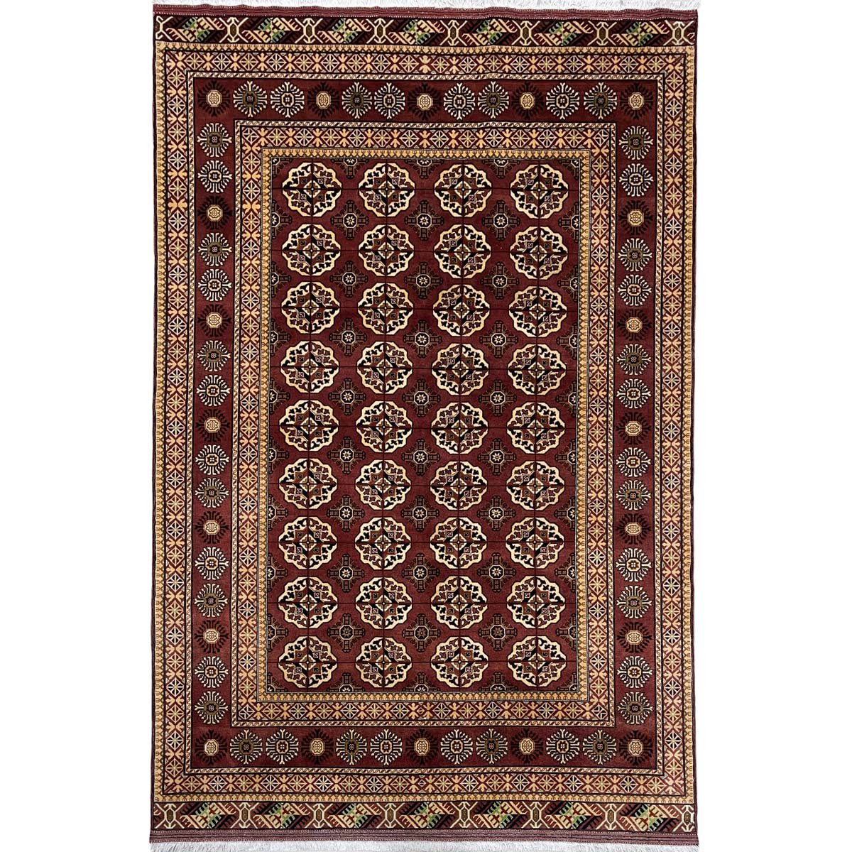 Tapis afghan Bilicik en laine, tissé à la main et à mailles fines (200 x 300 cm)