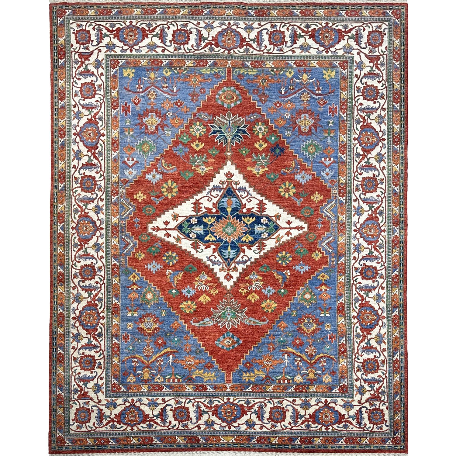 Hand-Woven Serapi Persian Medallion Wool Rug (280x390 cm)