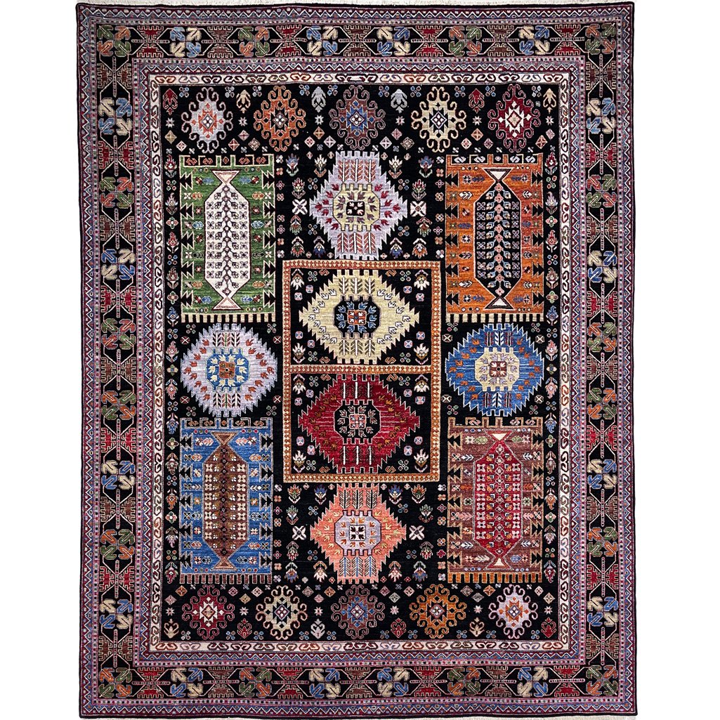 Tapis afghan en laine tribal Veziri tissé à la main (260 x 340 cm)