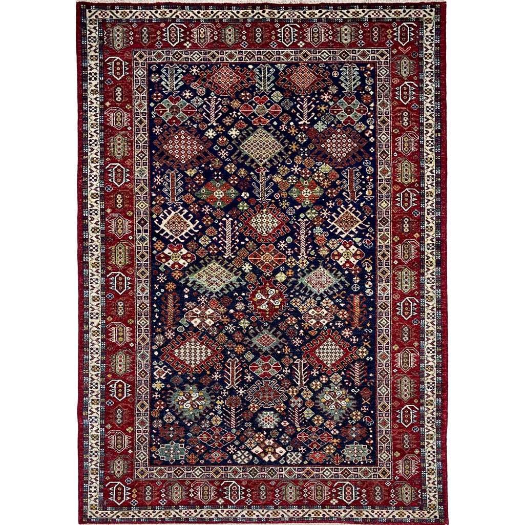 Hand-Woven Navy Afghan Tribal Wool Rug (160x250 cm)
