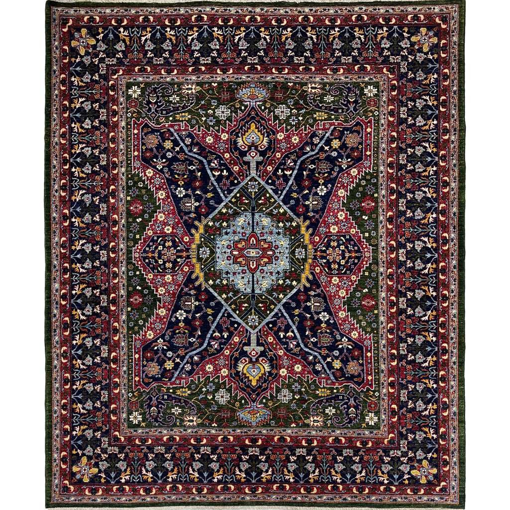Hand-Woven Medallion Persian Serapi Wool Rug (250x300 cm)