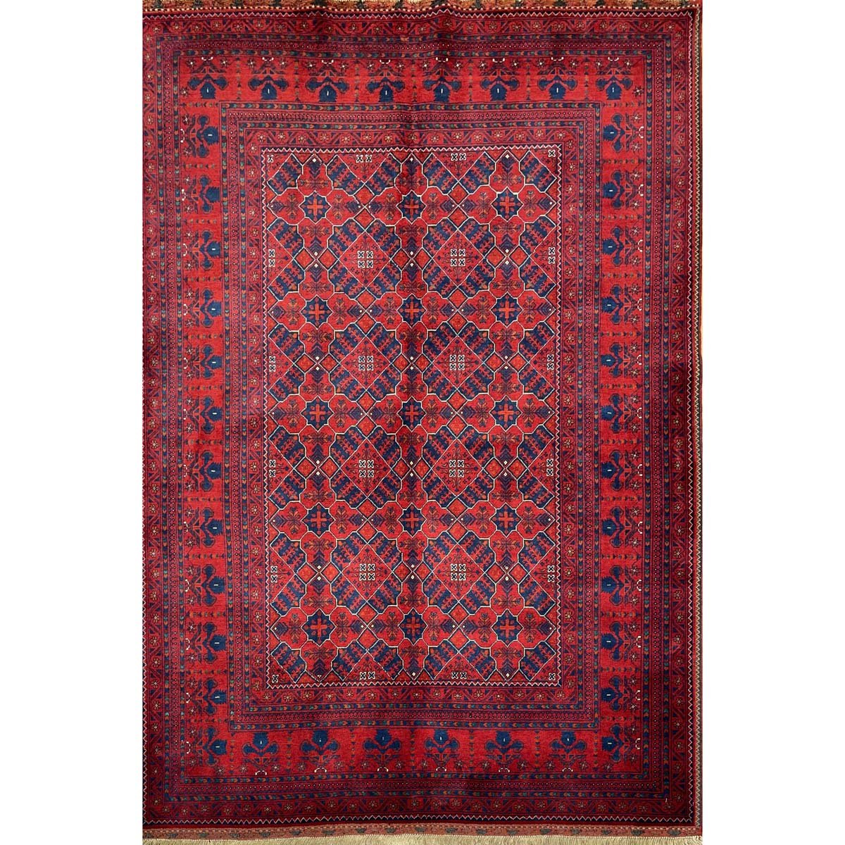 Tapis afghan Bilicik en laine, tissé à la main, à mailles fines (145 x 210 cm)