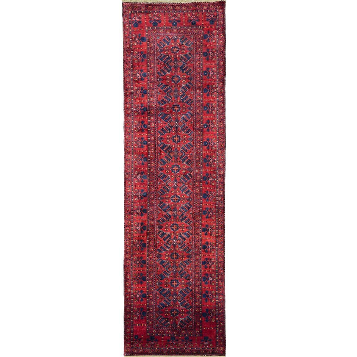 Hand-Woven Afghan Bilicik Finely Woven Wool Runner Rug (80x285 cm)