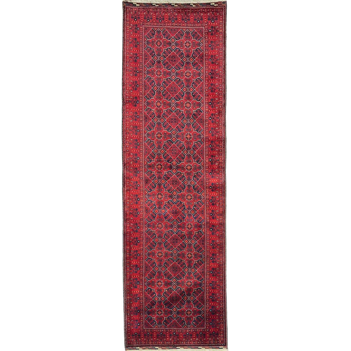 Hand-Woven Afghan Bilicik Finely Woven Wool Runner Rug (85x290 cm)