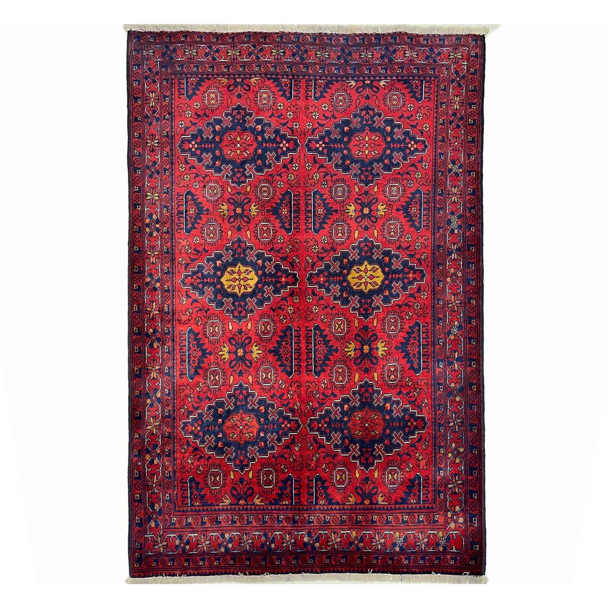 Hand-Woven Afghan Bilicik Finely Woven Wool Rug (100x140 cm)