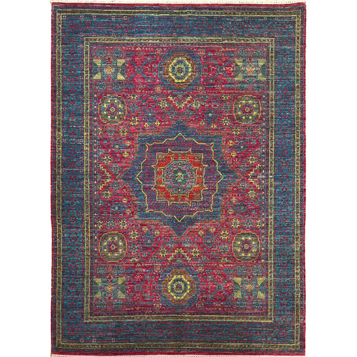 Tapis en laine mamelouk tissé à la main (160 x 205 cm)