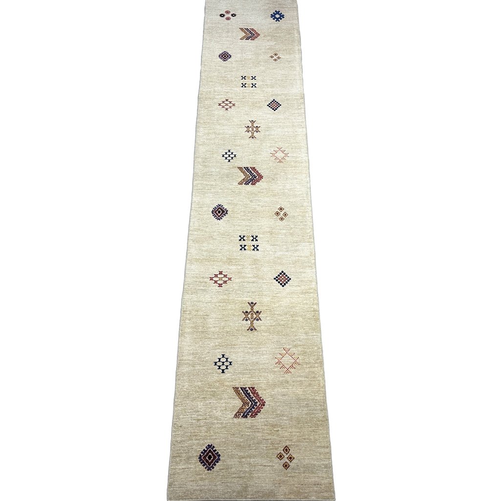 Hand-Woven Modern Long Wool Runner Rug (80x385 cm)