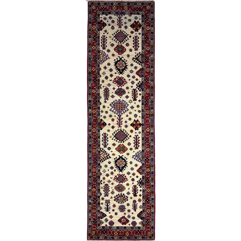 Tapis de passage en laine persane Qashqai tissé à la main (85 x 300 cm)