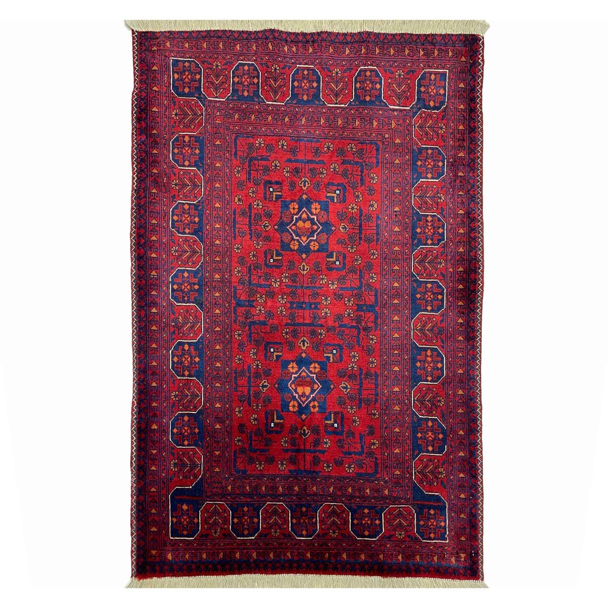 Hand-Woven Afghan Bilicik Finely Woven Wool Rug (85x120 cm)