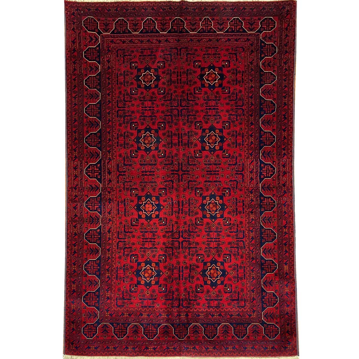 Hand-Woven Red Afghan Bilicik Rug (115x205 cm)
