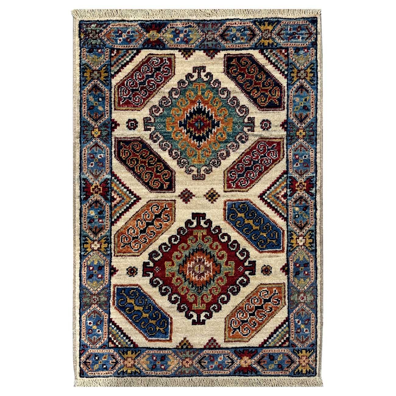 Hand-Woven Qashqai Persian Wool Runner Rug (60x90 cm)
