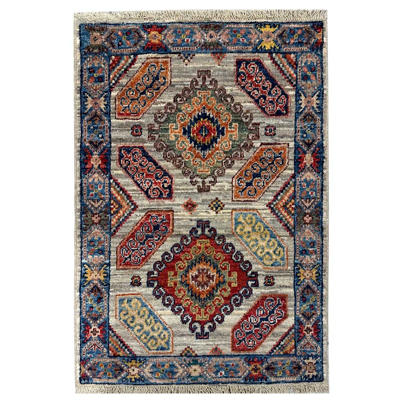 Hand-Woven Qashqai Persian Wool Runner Rug (60x90 cm)