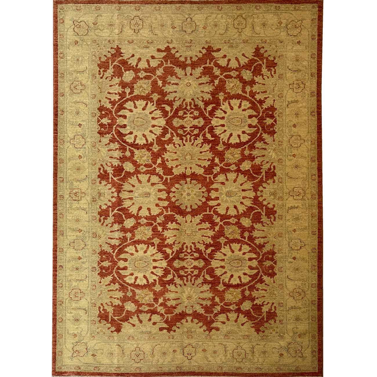 Hand-Woven Red Oushak Wool Rug (170x230 cm)