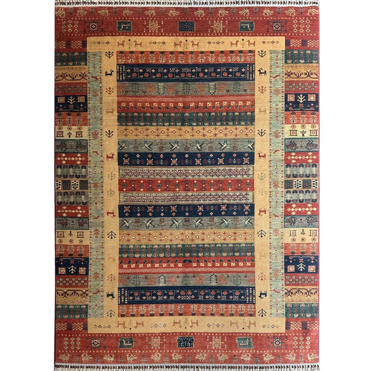 Tapis tribal bohème en laine tissé à la main (170 x 230 cm)