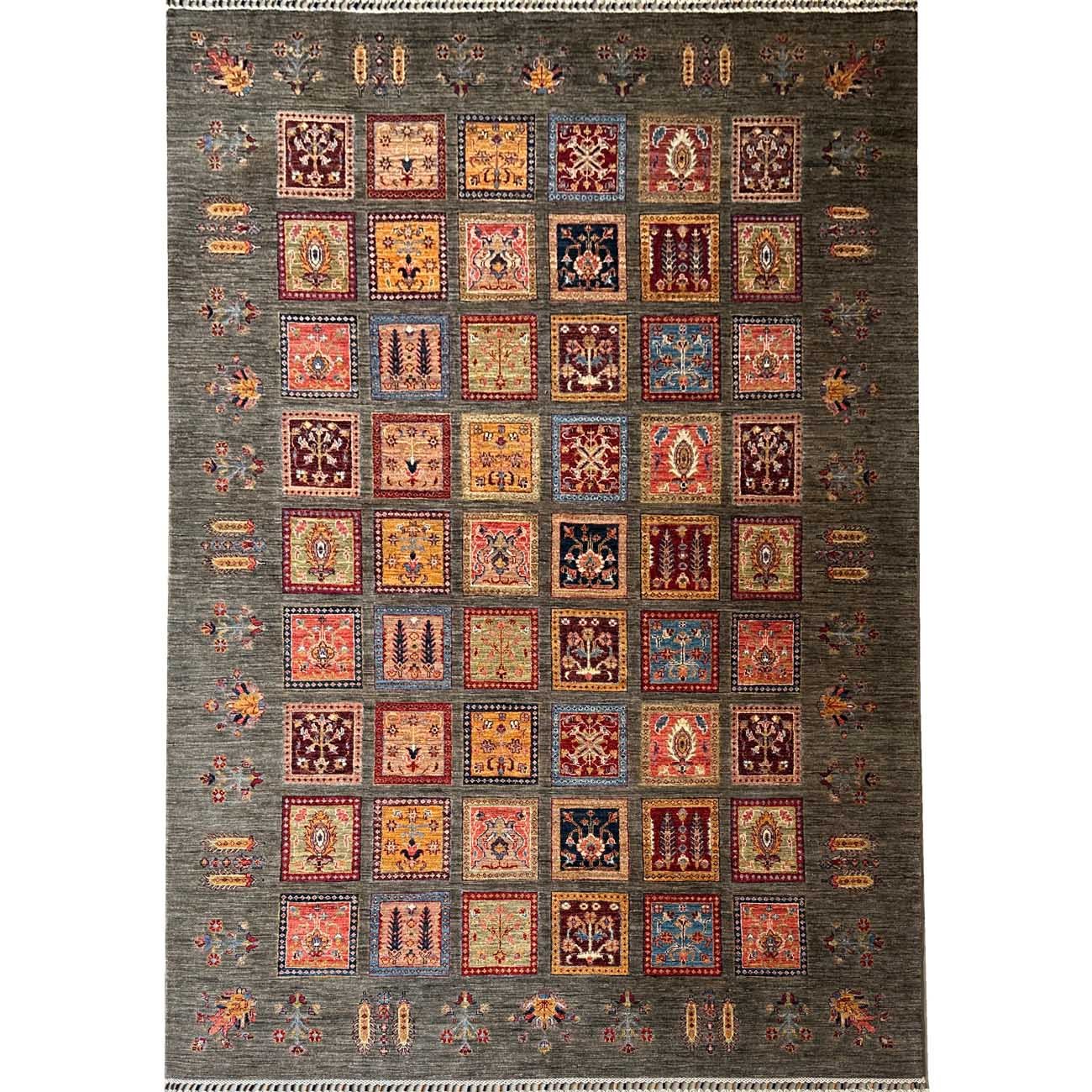 Tapis tribal en laine Bakhtiari tissé à la main (200 x 300 cm)