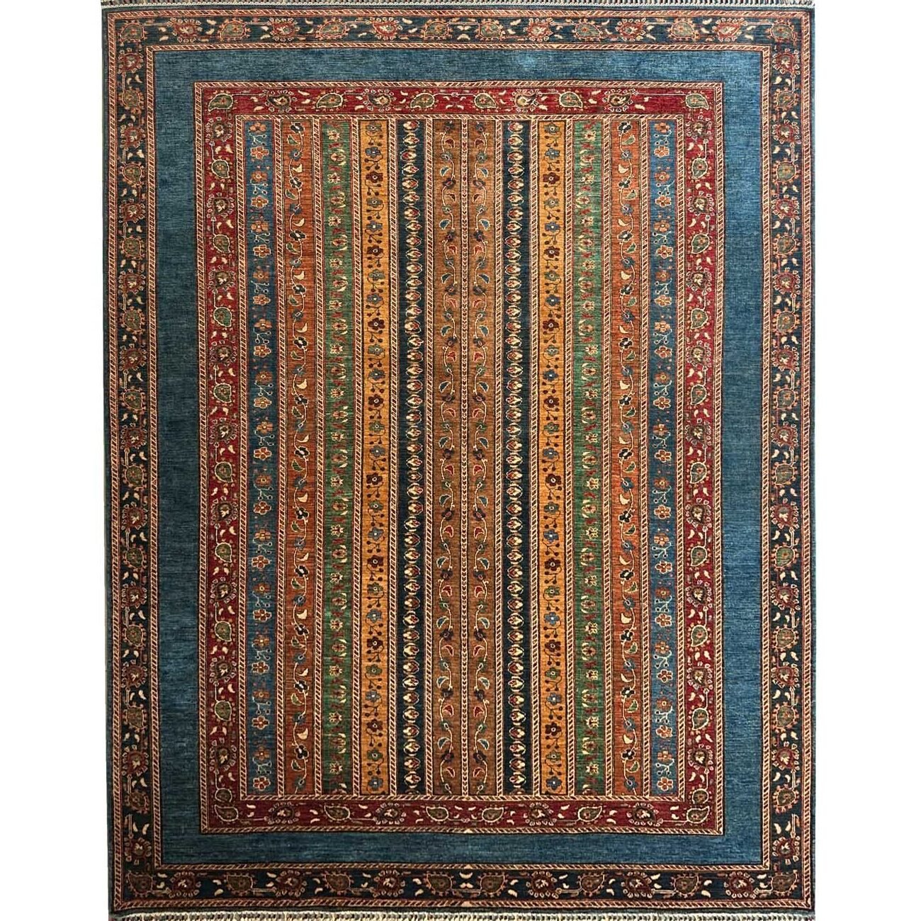 Châle tissé à la main – Tapis tribal turkmène en laine (250 x 340 cm)