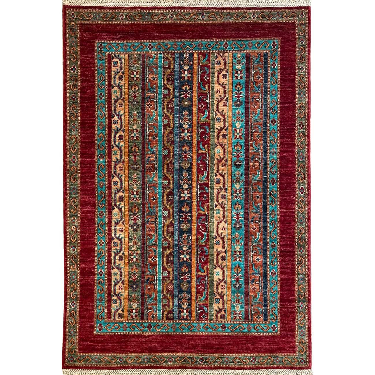Châle tissé à la main – Tapis tribal en laine (100 x 145 cm)