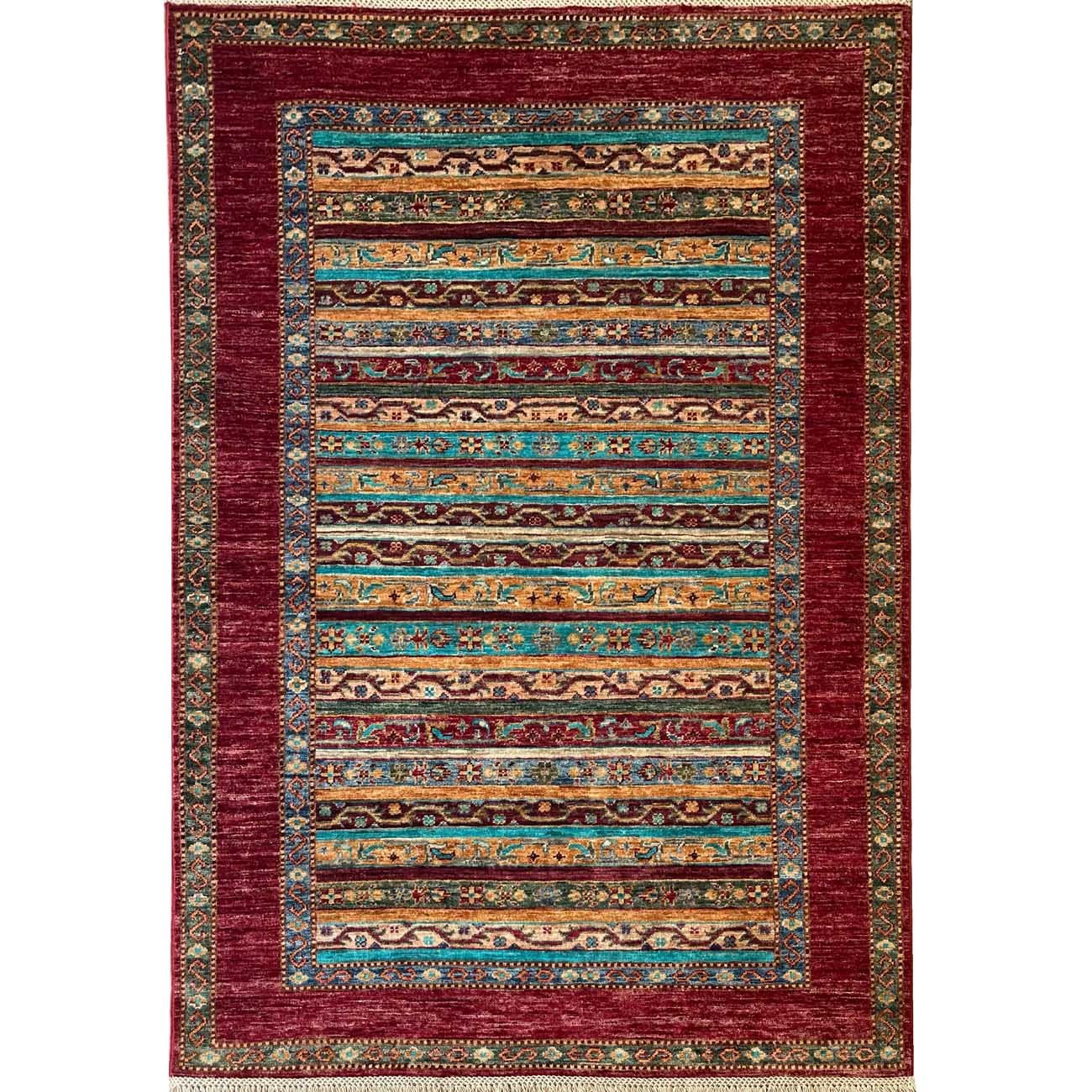 Hand-Woven Shawl Tribal Wool Rug (120x180 cm)