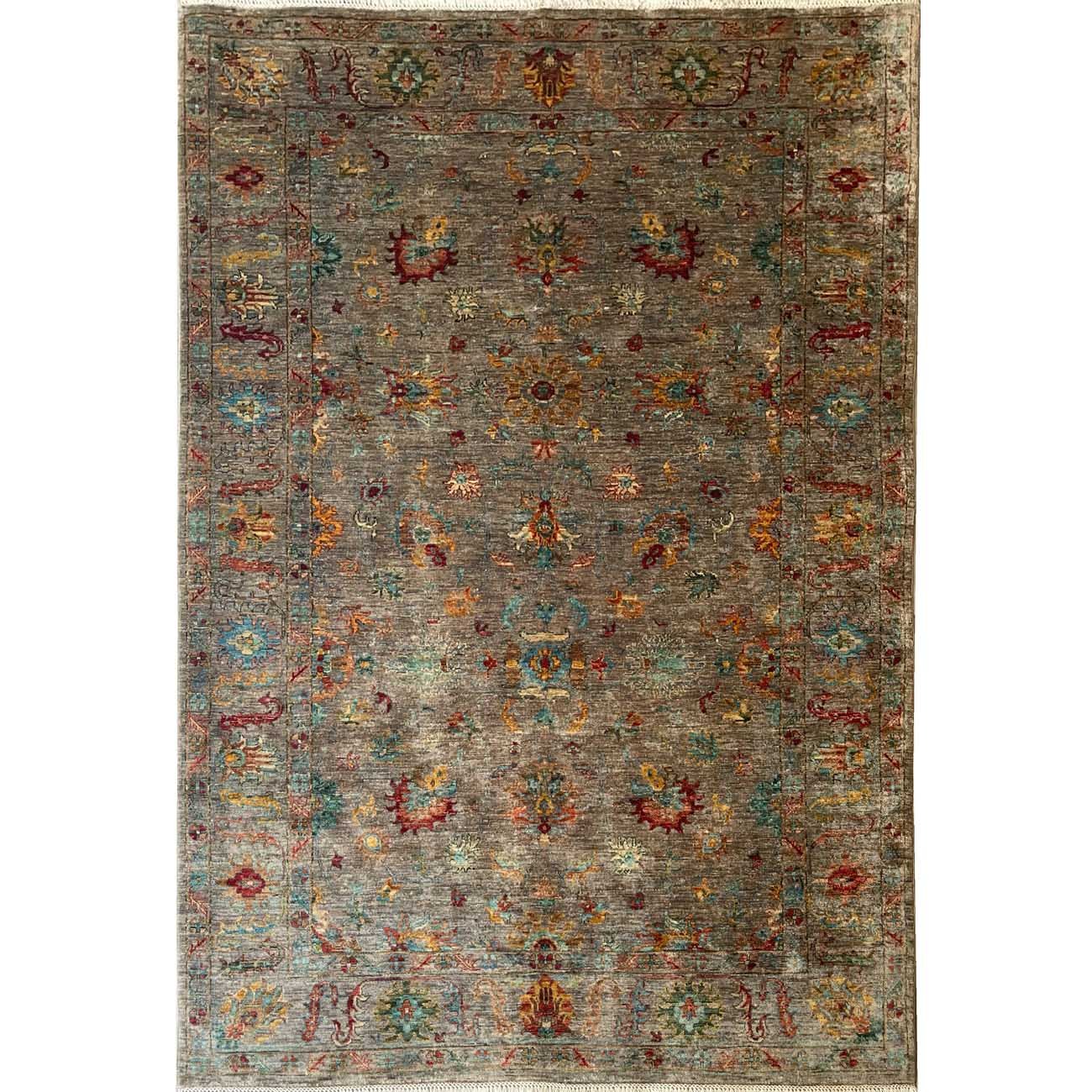 Tapis en laine Sultani gris, tissé à la main (170 x 250 cm)