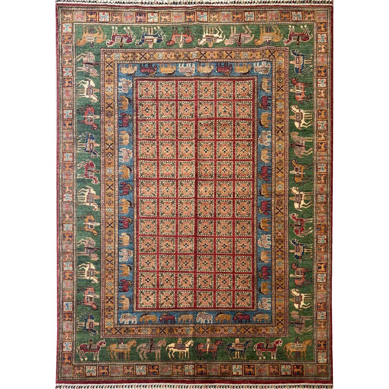 Tapis en laine de Pazyryk tissé à la main (180 x 245 cm)