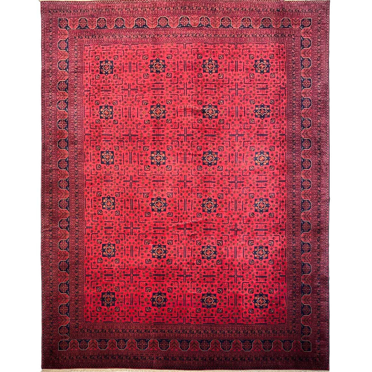 Hand-Woven Red Turkmen Wool Rug (300x400 cm)