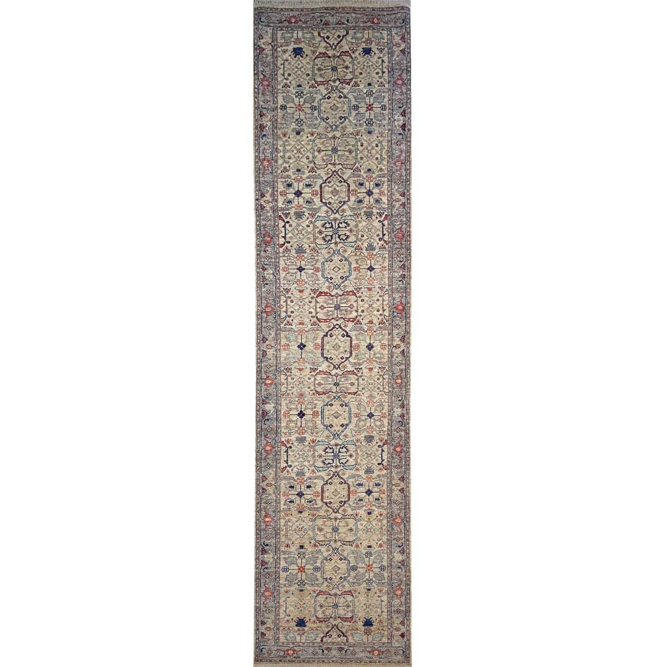 Tapis de passage en laine Oushak tissé à la main (85 x 370 cm)