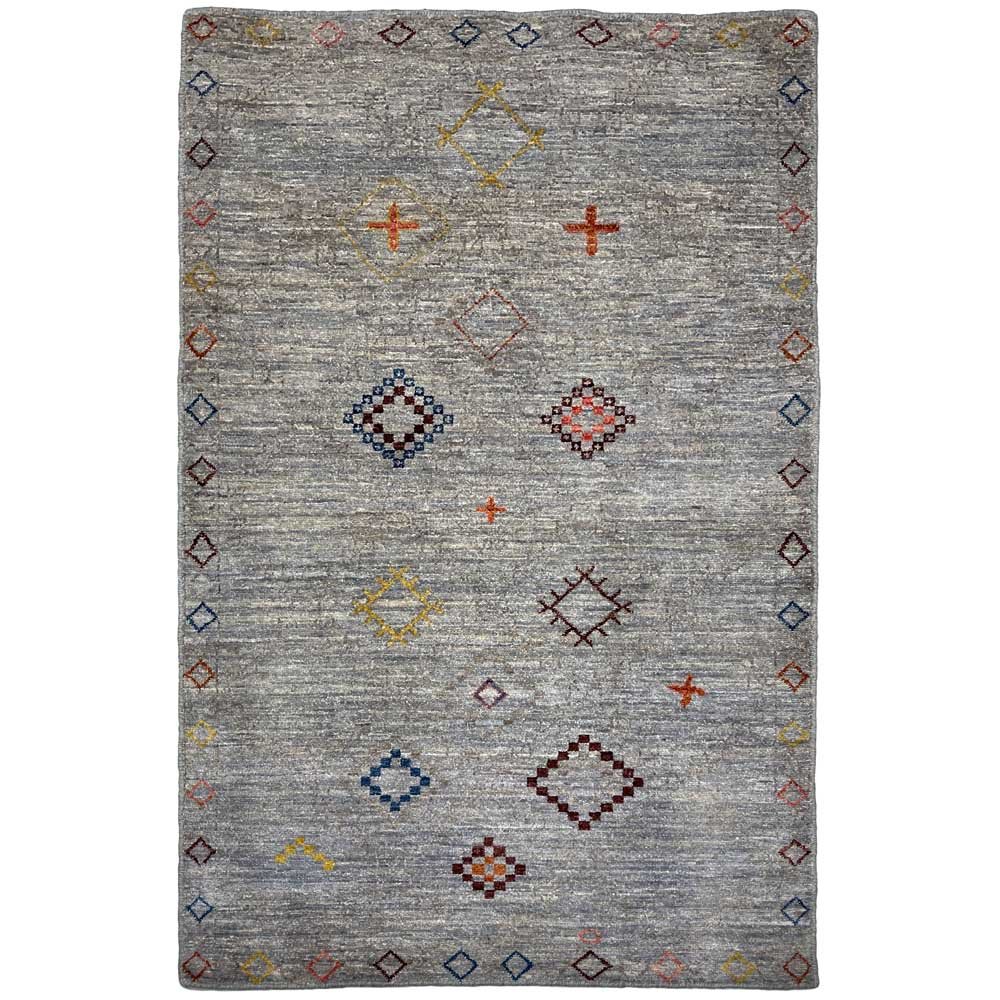 Hand-Woven Grey Modern Wool Rug (95x150 cm)