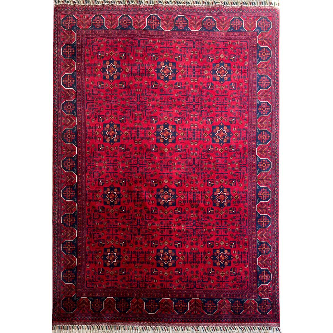 Hand-Woven Red Turkmen Wool Rug (170x235 cm)