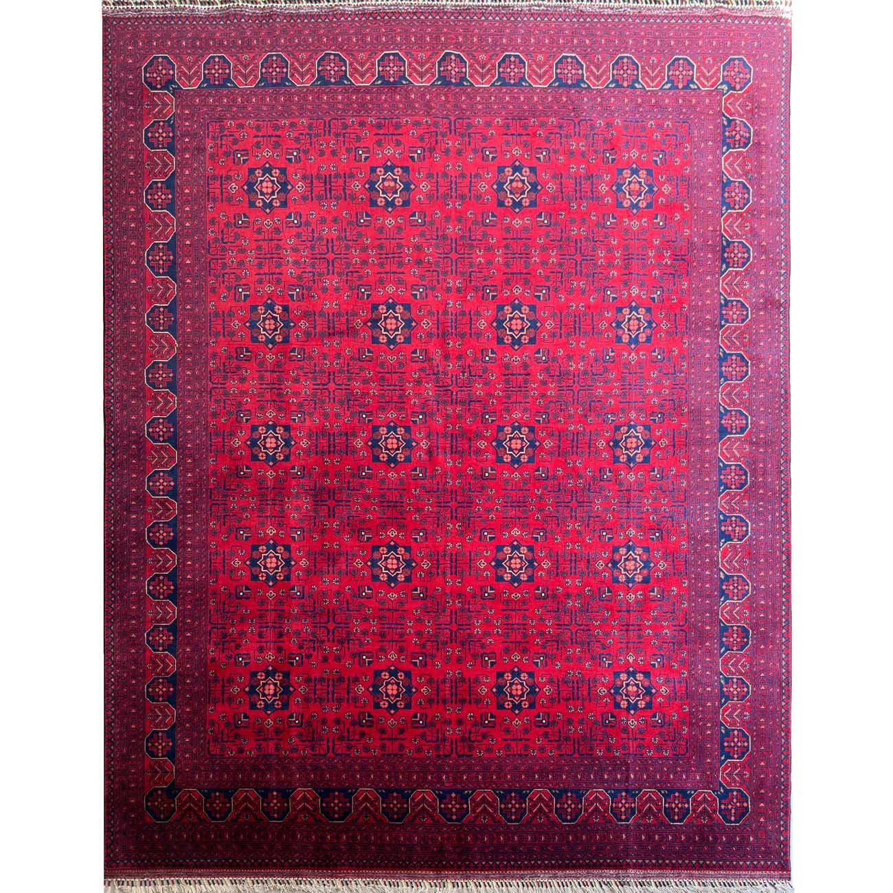 Hand-Woven Red Turkmen Wool Rug (245x300 cm)