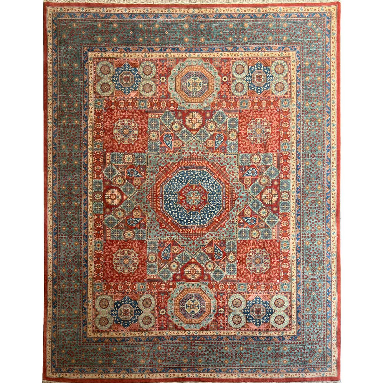 Hand-Woven Orange Premium Mamluk Wool Rug (245x305 cm)