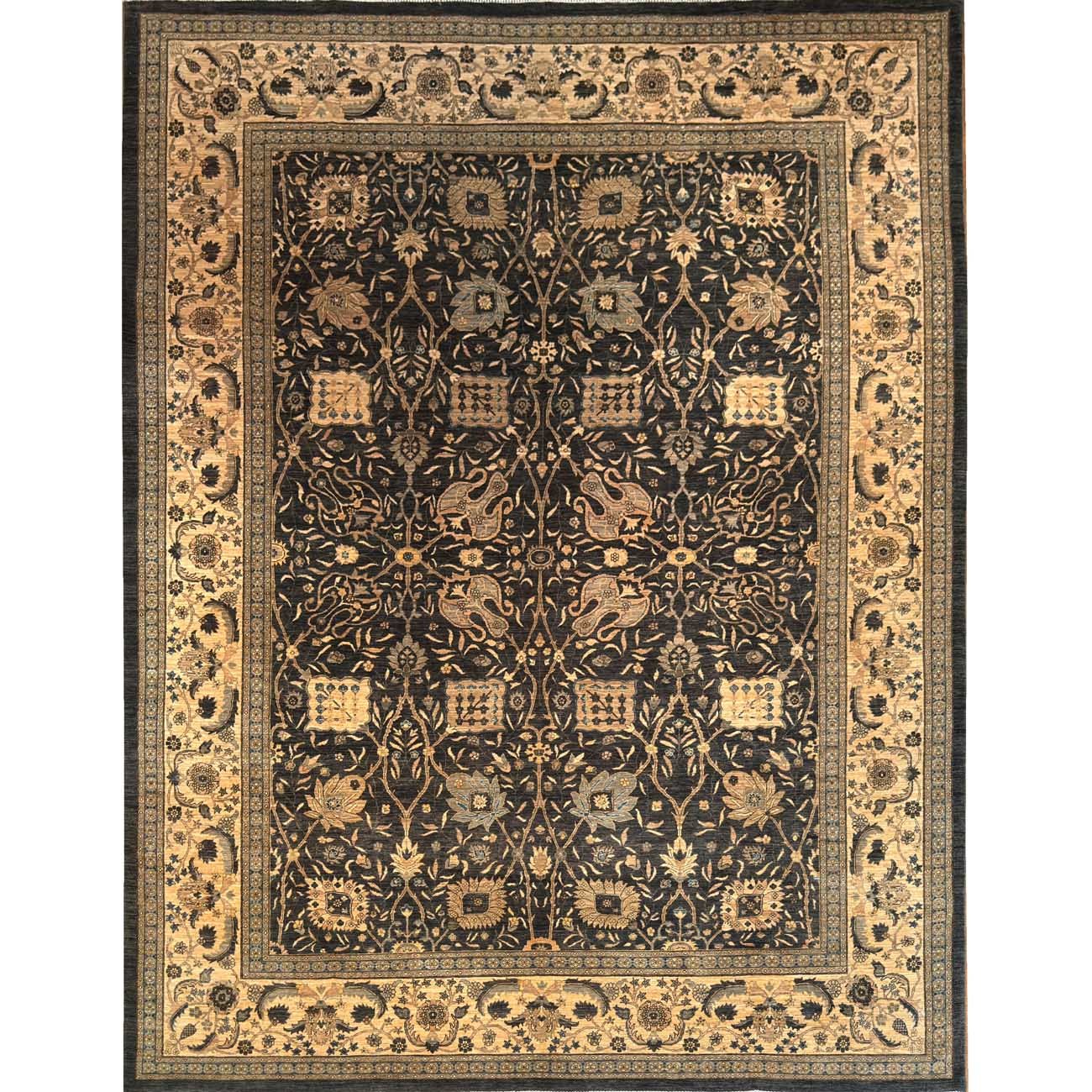 Tapis en laine « Oushak Palace » haut de gamme, tissé à la main (290 x 385 cm)