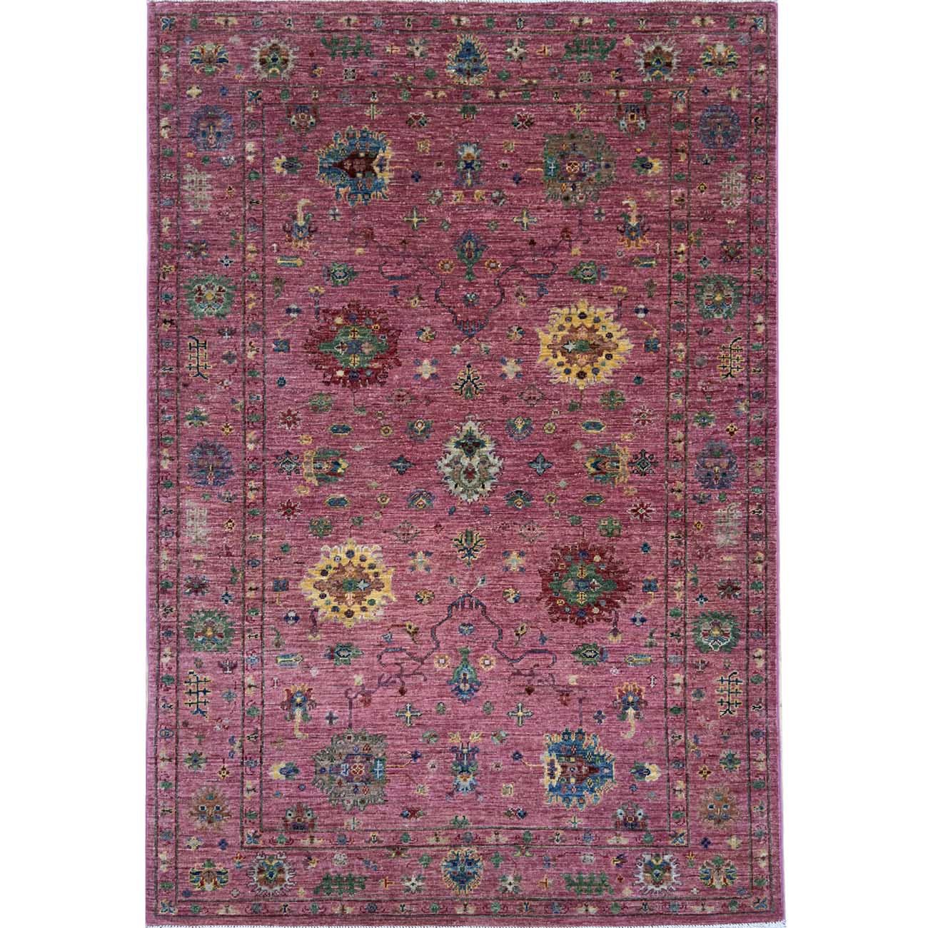 Hand-Woven Pink Sultani Wool Rug (125x185 cm)